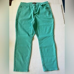 Judy‎ Blue Jeans Womens 20W Skinny Fit Blue Green Garment Dyed Denim Preppy City